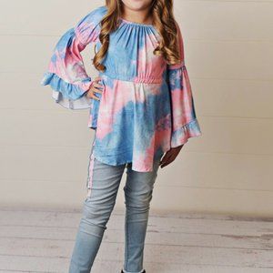 Girl cotton candy tie dye shirt